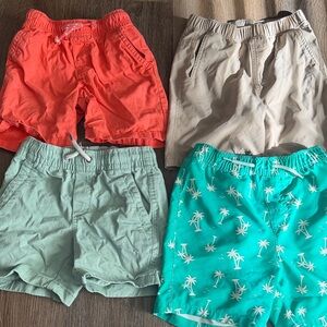 Cat & Jack Kids 4-Pack Shorts - Coral, Khaki, Mint & Teal Palm
